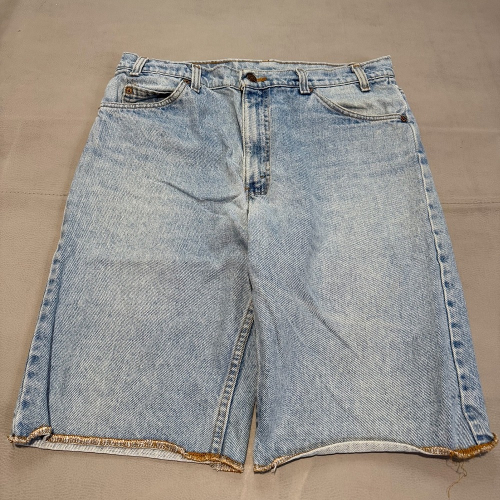 VTG 90s Levi Orange Tab Light Wash Denim Cut Off Jean Short Jorts USA-34-6247
